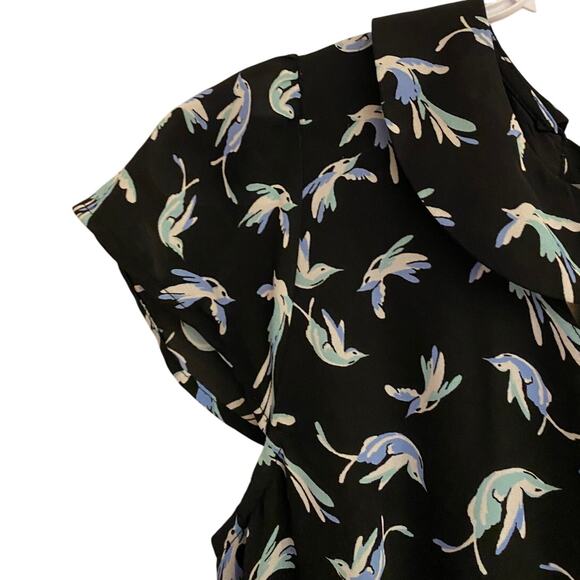 Lauren Conrad Size 8 Black Dress with Light Blue Birds Cutout and Waist - Picture 8 of 8